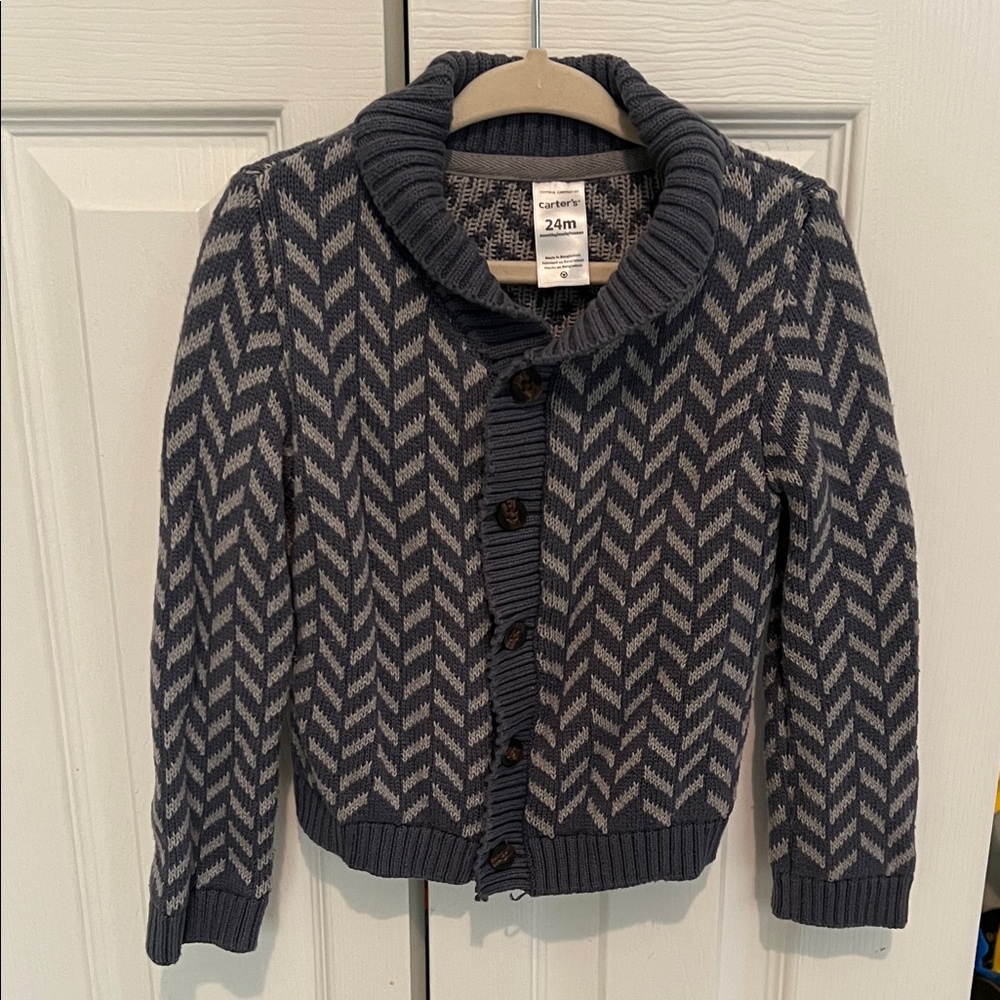 Carter's 24mo/2T Navy and Gray Cardigan